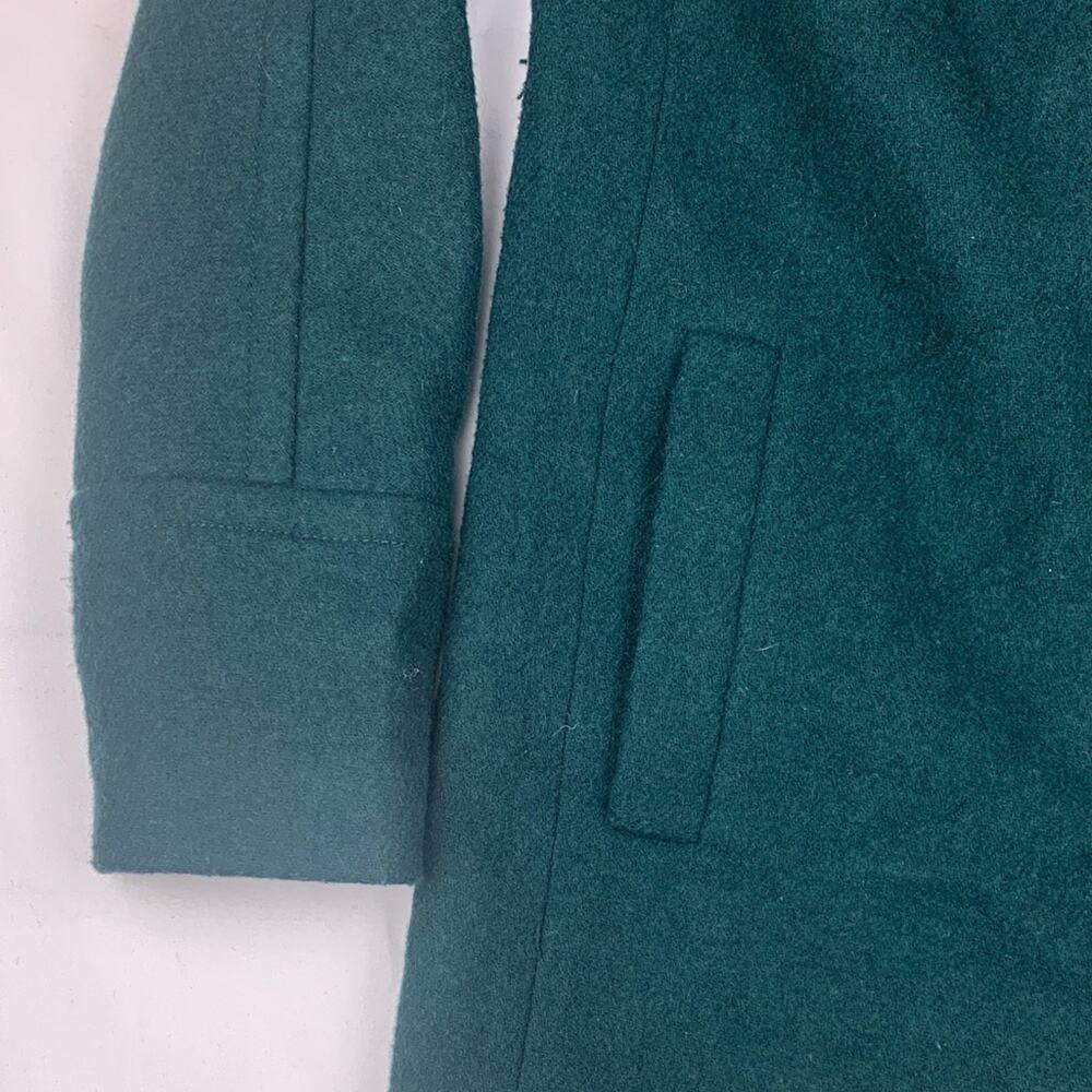 J crew size 6 small cocoon wool dark green Wool Blend Coat peacoat jacket - Picture 5 of 13